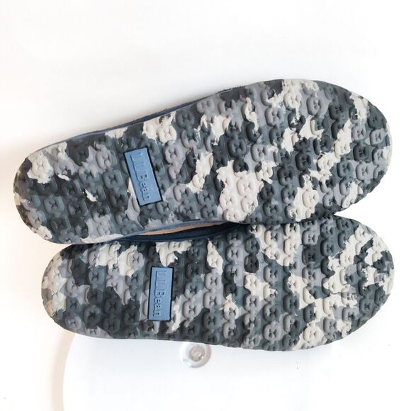 L.L. Bean ID301052 Blue Suede Mountain Slipper Fleece Lined Slip On Mens 10 M - Picture 9 of 10